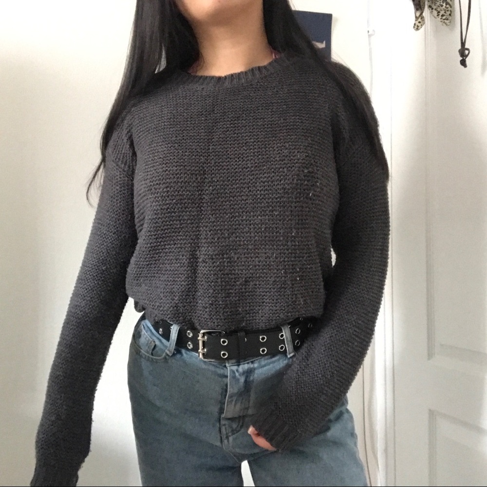 Dark Grey / Black Knitted Sweater